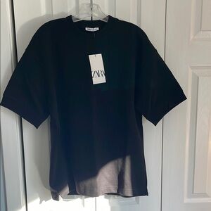 NWT ZARA Short Sleeve Sweatshirt